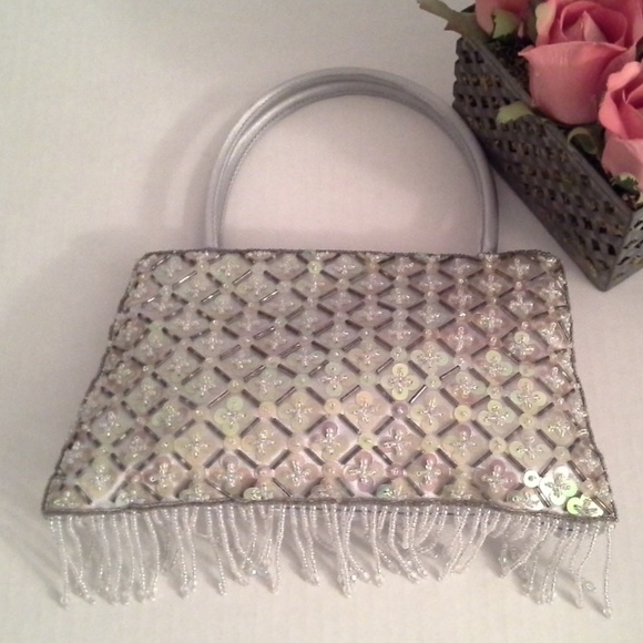 Handbags - Silver Sequin Handbag Purse Evening HOST PICK